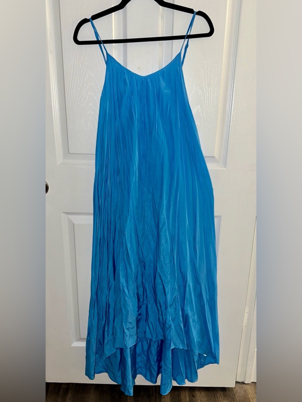 Vibrant Blue High-Low Spaghetti Strap Dress